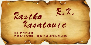 Rastko Kasalović vizit kartica